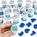 Miniatyrbillede 2 af 8: 36 stk. Alfabet Kageforme Fondant Bogstavsforme Kagedekorationer Nummer Stempler Forme Glasurforme Kiks Prægning Bageform til Fødselsdag Blue