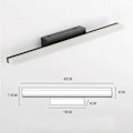Miniatyrbild 5 av 5: LED badrumslampa 40 cm kallvit 9 W 6000 K svart inomhus badrumslampa badrumsbelysning 800 lm ej dimbar [energiklass F]