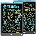 Miniatyrbilde 1 av 7: Fargerikt LCD Skrivebrett for Barn, 30cm Gjenbrukbart Tegnebrett, Reisegave{HH} Blue, Blue