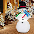 Miniatyrbilde 4 av 4: 180cm Oppblåsbar Snømann, Julefigur Ristende, Juledekorasjonsfigur Med Led Lys C