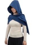 Unisex hette-sjal-kappe, middelaldersk gotisk stil cosplay-tilbehør for Halloween og temafester Blue