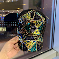 Miniatyrbillede 1 af 11: Sommer mesh paillet hat dame åndbar solhat rejse all-match koreansk baseballkasket andenæb kasket Lattice sequined mesh hat Adjustable