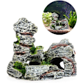Miniatyrbillede 3 af 5: 2 stk. Akvariedekorationer Grønt Græs Reje Skjulested Resin Akvarietilbehør Resin Akvariehule 11 x 9 x 11 cm, 10 x 5,5 x 10 cm.