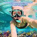 Pikkukuva 3 / 5: Tiivis ja huurtumaton karkaistu lasilinssi Panoraamanäkymä Uimalasit Kuiva yläosa Snorkkelisetti Snorklaukseen Sukellukseen Uintiin Matkustamiseen{hh} green