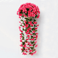 Miniatyrbillede 1 af 10: Livlig Kunstig Hængende Orkide Buket Silke Lang Hængende Busk Blomster Snøre Bryllupsfest Hjemmeindretning Rose Red