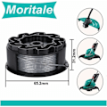 Miniatyrbillede 3 af 5: Trådspole til BOSCH UniversalGrassCut Trimmer 18 18-26 18-260 F016800570 med dæksel (2 stk.).