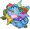 26-pack Embroidered Dinosaur Patches, Cute Dinosaurs Iron On/Sew On