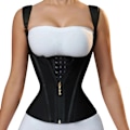 Miniatyrbillede 1 af 4: Taljeformer med smart spænde og lynlås Efterfødsels korset taljetræner Body Shaper sort black XL