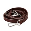 Justerbar Lang Læder Crossbody Skulderrem Erstatning Håndtaskerem Deep Coffee Silver Button