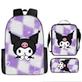 Miniatyrbild 9 av 11: Tecknad Kuromi tredelat set Cinnamon dog KT katt tecknad grund- och gymnasieelever skolväska barnryggsäck twenty three Backpack