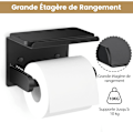 Miniatyrbillede 4 af 5: Vægmonteret toiletpapirholder, uden boring, rustfrit stål toiletpapirholder