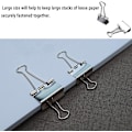 Miniatyrbillede 4 af 4: Piao Ekstra Store Binder Clips 1,25 tommer (20-pak), Store papirclips til kontor- og hjemmeartikler, sølv