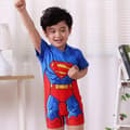Børnebadedragt, drenges badedragt i ét stykke, medium og stor Superman suit with hat L (5-6 years old)