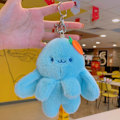 Miniatyrbild 1 av 11: Tecknad Kuromi docka skolväska hänge docka plyschleksak par nyckelring väska hänge Plush carrot rabbit-blue 11cm (with keychain)