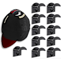 Miniatyrbild 1 av 5: 10 st Hatt Hängare Organiserare - Väggmonterad Basebollkeps Hållare, Svart Black