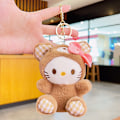 Miniatyrbillede 10 af 11: Tegneserie Kuromi dukke skoletaske vedhæng dukke plys legetøj par nøglering taske vedhæng Plush carrot rabbit-white 11cm (with keychain)
