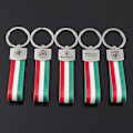 Miniatyrbillede 3 af 5: Nøglering i syntetisk læder med italiensk flag i tre farver, farverigt logo, officiel