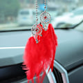 Pikkukuva 1 / 11: Luova auton riipus sulka unisieppari taustapeili auton koriste riippuva auton sisätilan riipus Big Red Feather Dream Catcher