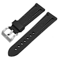Miniatyrbillede 2 af 4: Sort silikone urrem, erstatning for Panerai rem, stålværktøj, spænde {hh]