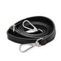 Adjustable Long Leather Crossbody Shoulder Strap Replacement Handbag Belt Black Silver buckle