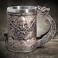 Miniatyrbilde 1 av 5: Rustfritt stål middelalder Nordisk Viking Skip Øl Kaffe Krus Bronsefarget Viking Kriger Drikkekopp for Samling Gave