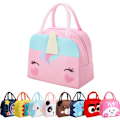 Miniatyrbilde 1 av 7: Matboks for barn, gutter og jenter, gjenbrukbar tegneserieisolert matboks, liten sammenleggbar vanntett matboks for reise, piknik, skole Dark Pink Pony