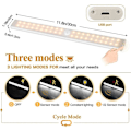 Pikkukuva 2 / 5: 40 LED-valoa vaatekaappiin, liiketunnistin, USB ladattava, 4 tilaa, 30 cm lämmin valo