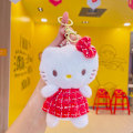 Pikkukuva 1 / 11: Sarjakuva Kuromi -nukke koululaukun riipus nukke pehmolelu pari avaimenperä laukun riipus Plush Chanel KT Cat-Red 11cm (with keychain)