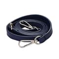 Justerbar Lang Læder Crossbody Skulderrem Erstatning Håndtaskerem Dark Blue Silver Button