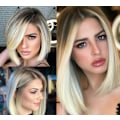 Miniatyrbilde 2 av 2: Dame Medium Lengde Lys Blond Medium Lengde Parykk{F2}