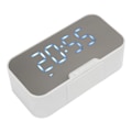 Miniatyrbild 7 av 8: Bluetooth-högtalare med digital väckarklocka, temperaturvisning, röstmeddelanden, FM-radio, spegelväckarklocka, vit 0.4