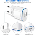Miniatyrbilde 2 av 5: 1 stk. Strøm USB-ladeadapter, 2.1A 5V 2-Port Universal LED Strømadapter