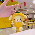 Miniatyrbillede 1 af 11: Tegneserie Kuromi dukke skoletaske vedhæng dukke plys legetøj par nøglering taske vedhæng Plush pineapple cute pet-pudding dog 11cm (with keychain)
