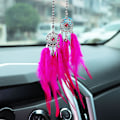 Pikkukuva 5 / 11: Luova auton riipus sulka unisieppari taustapeili auton koriste riippuva auton sisätilan riipus Big Red Feather Dream Catcher