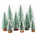Miniatyrbillede 1 af 5: Mini kunstigt juletræ, 9 stk. Mini kunstigt juletræ med sneeffekt, juledekoration juleborddekoration DIY grøn