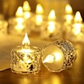 Miniatyrbillede 1 af 7: 12-pak Mini Rose LED Fyrfadslys - Flammeløse, Batteridrevne, Halo Projektion, Romantisk Dekoration - Perfekt til Valentinsdag, Bryllupper