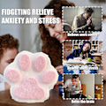 Miniatyrbilde 3 av 5: Taba Squishy Stor Katt Labb Silikon Klemmeleker for Stressavlastning, Katt Labb Giant Paw Squishy Sanses Leketøy - Perfekt White