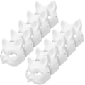Miniatyrbillede 1 af 5: 10 stk. Katte Masker til Maling, Dyrekostume Masker DIY Hvide Masker Halv til Maskerade Halloween Børn Cosplay Masker Kostumefest Favoriserer