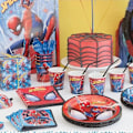 Pikkukuva 3 / 5: Uusi Spiderman-syntymäpäiväjuhlan koriste Punainen supersankari Spiderman-teema Pöytäastiat Kuppi Lautanen Tausta Ilmapallo Tarvikkeet Lapsille Pojalle