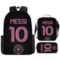 Messi-tryckt ryggsäck, tredelad uppsättning, tecknad ryggsäck 8
