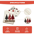 Miniatyrbillede 5 af 5: Rød Fyrretræ Glædelig Jul Bordløber, Vinter Juleferie Køkken Spisebord Dekoration til Hjemmefest Dekoration