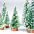 Miniatyrbilde 4 av 5: Mini juletre kunstig, 9 stk Mini juletre kunstig med snøeffekt, juledekorasjon juleborddekorasjon DIY grønn