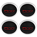 Miniatyrbillede 3 af 5: stk 133mm Navkapsler Kompatible med Fiat 500 Hjul Center Navkapsler Sæt 68078419AC 68078421AC Støvdæksel 51884863-Perfet Black&Red