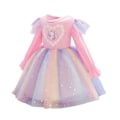 Miniatyrbillede 3 af 7: Enhjørning Regnbue Tyl Kjoler Tutu Prinsesse Tema Fest pink