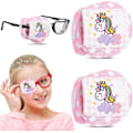 Miniatyrbild 1 av 5: 2 Stycken Ögonlappar i Bomull för Barn 3D Ögonlapp för Glasögon Rosa Enhörning Återanvändbara Ögonlappar för Barn Flickor Pojkar (Höger Öga){hh}