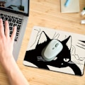 Miniatyrbilde 6 av 7: Morsom musematte med søtt kattetrykk, rektangulær, personlig musematte, sklisikker musematte, liten kontor-datamaskinmusematte