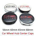 Miniatyrbilde 2 av 5: 4 stk 56mm 60mm 65mm 68mm Bil Hjulsentrum Navkapsler For Felgdekning Auto OZ Racing Logo Badge Emblem Eksteriør Styling Tilbehør 56mm Black Red