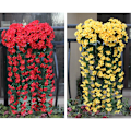 Miniatyrbillede 7 af 10: Livlig Kunstig Hængende Orkide Buket Silke Lang Hængende Busk Blomster Snøre Bryllupsfest Hjemmeindretning Rose Red
