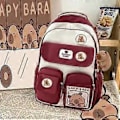 Miniatyrbillede 1 af 5: Skoltaske Brun 2024 Capybara Ridge Stor Rygsæk Til Drenge Og Piger, Mærkekort Red Backpack