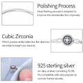 Miniatyrbild 4 av 6: AVEKI 925 Sterling Silver Ormkedjearmband Fullt Kompatibelt med Pandora Berlocker, Sött Kloarmband med Blankt Runt Spänne Berlock Transparent CZ